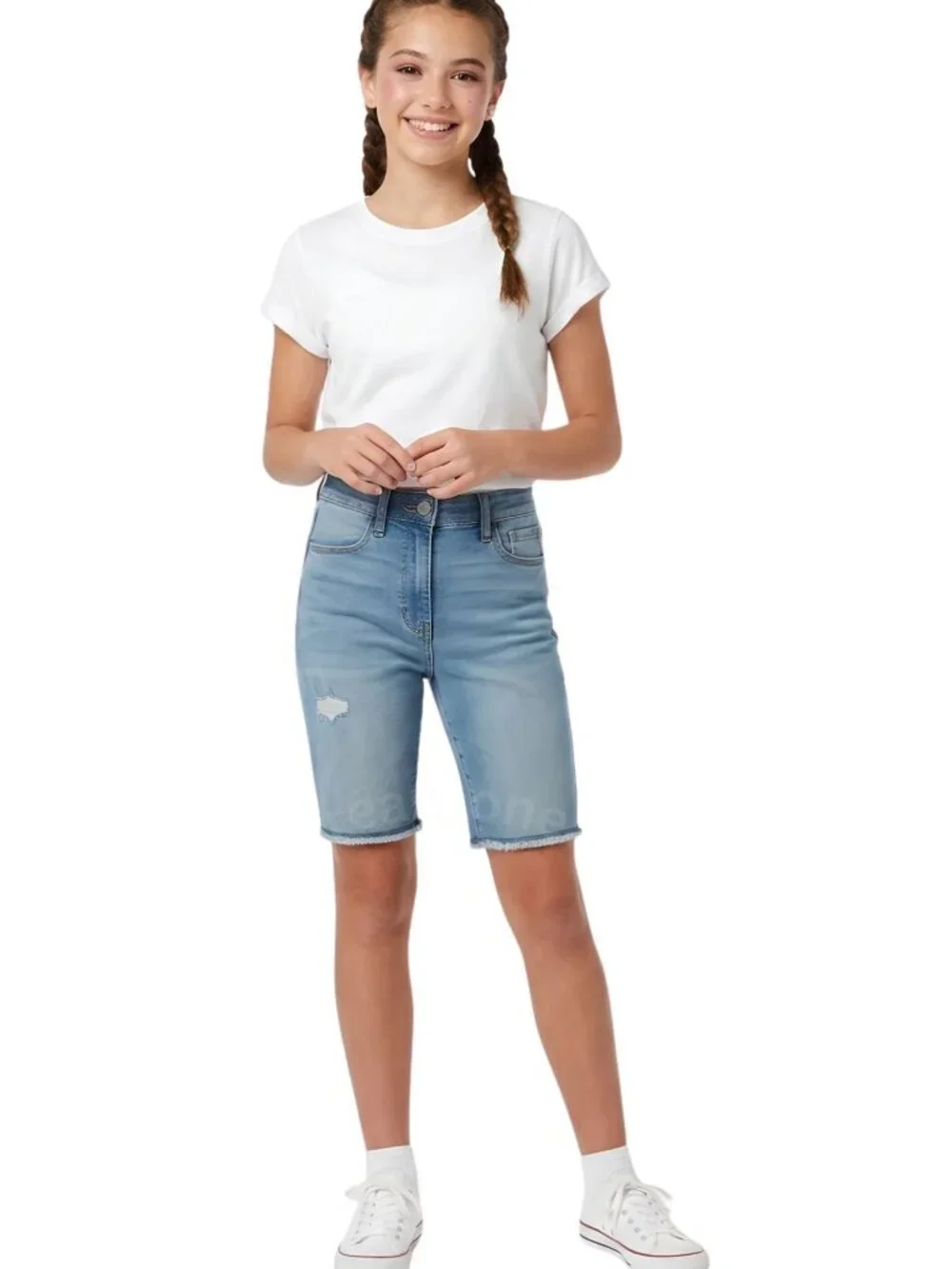 Old Navy 360° Stretch Extra High-Rise Rockstar Distressed Shorts Girls 14 Slim
